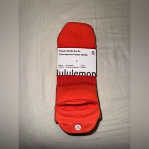 BRAND NEW- Lululemon athletica Power Stride Socks - Bright Orange (XL)